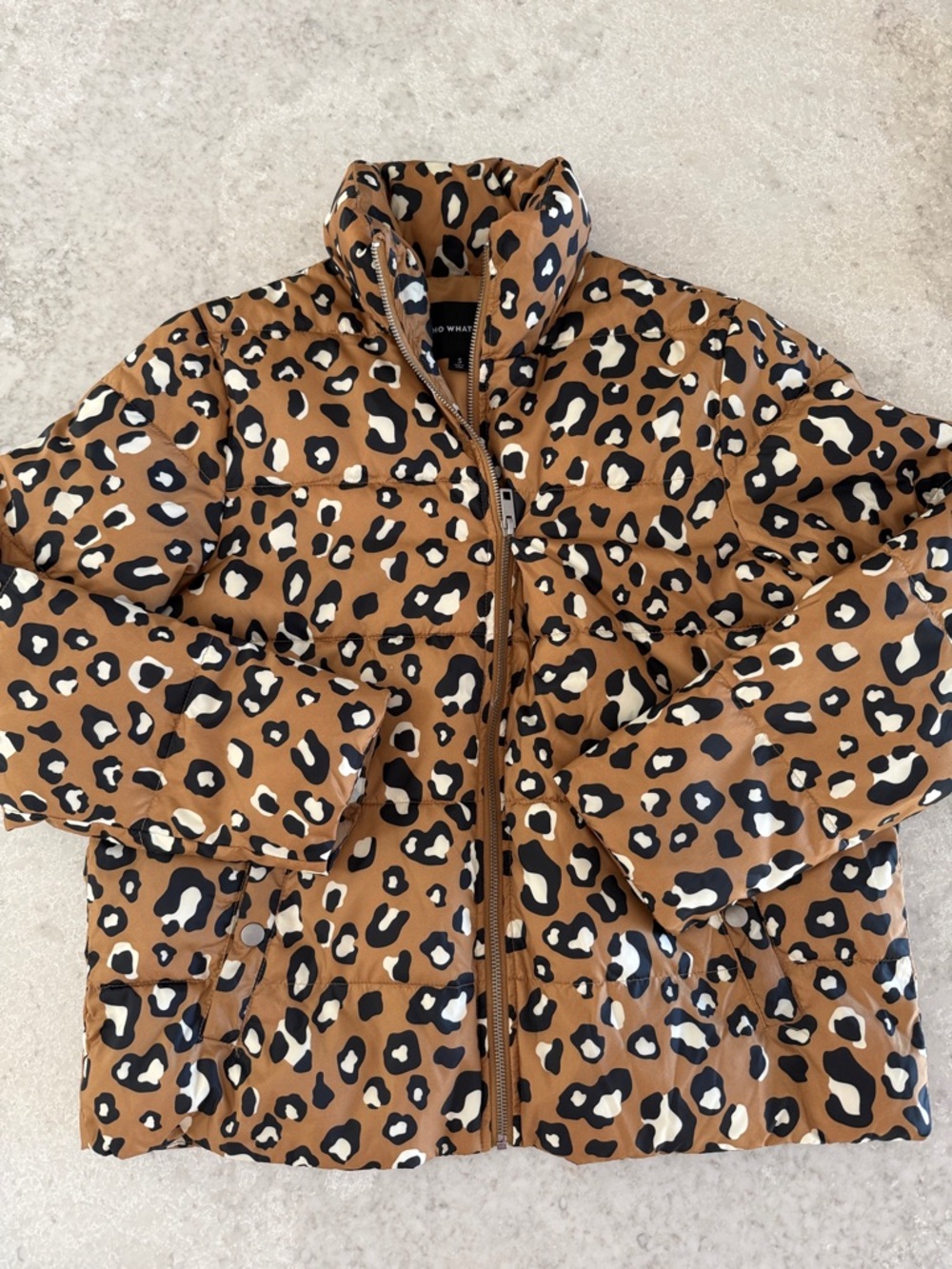 Who What Wear | Leopard Print Puffer Jacket - Brown Black Cream